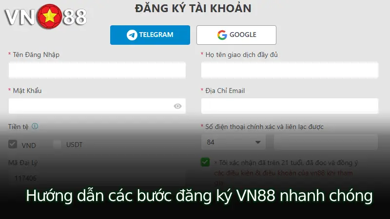 Hướng dẫn chi tiết các bước đăng ký VN88 nhanh chóng